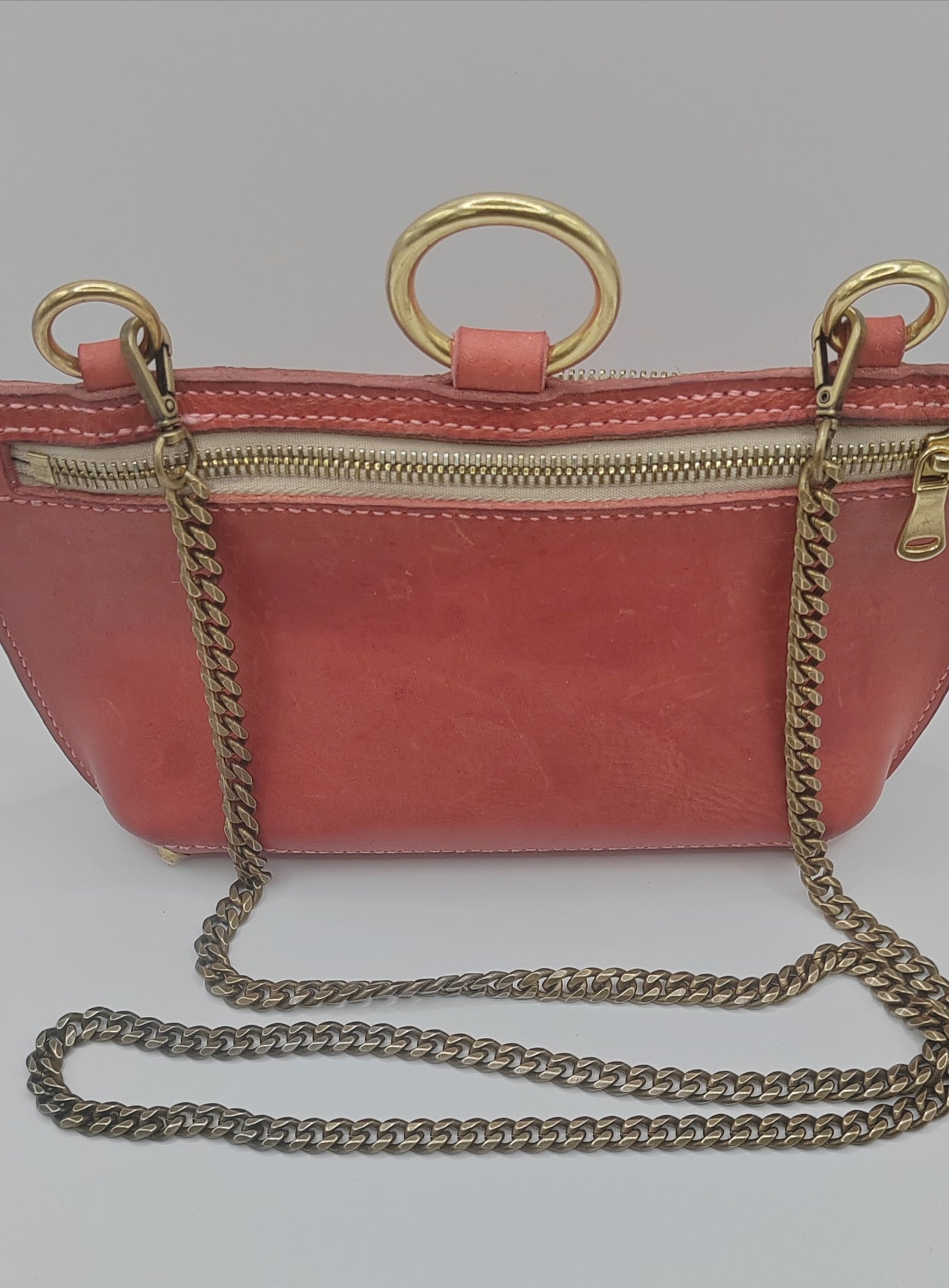 Le sac essentiel rose velours en cuir Badalassi