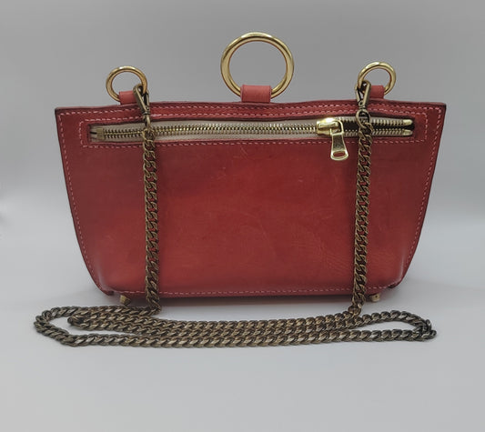 Le sac essentiel rose velours en cuir Badalassi