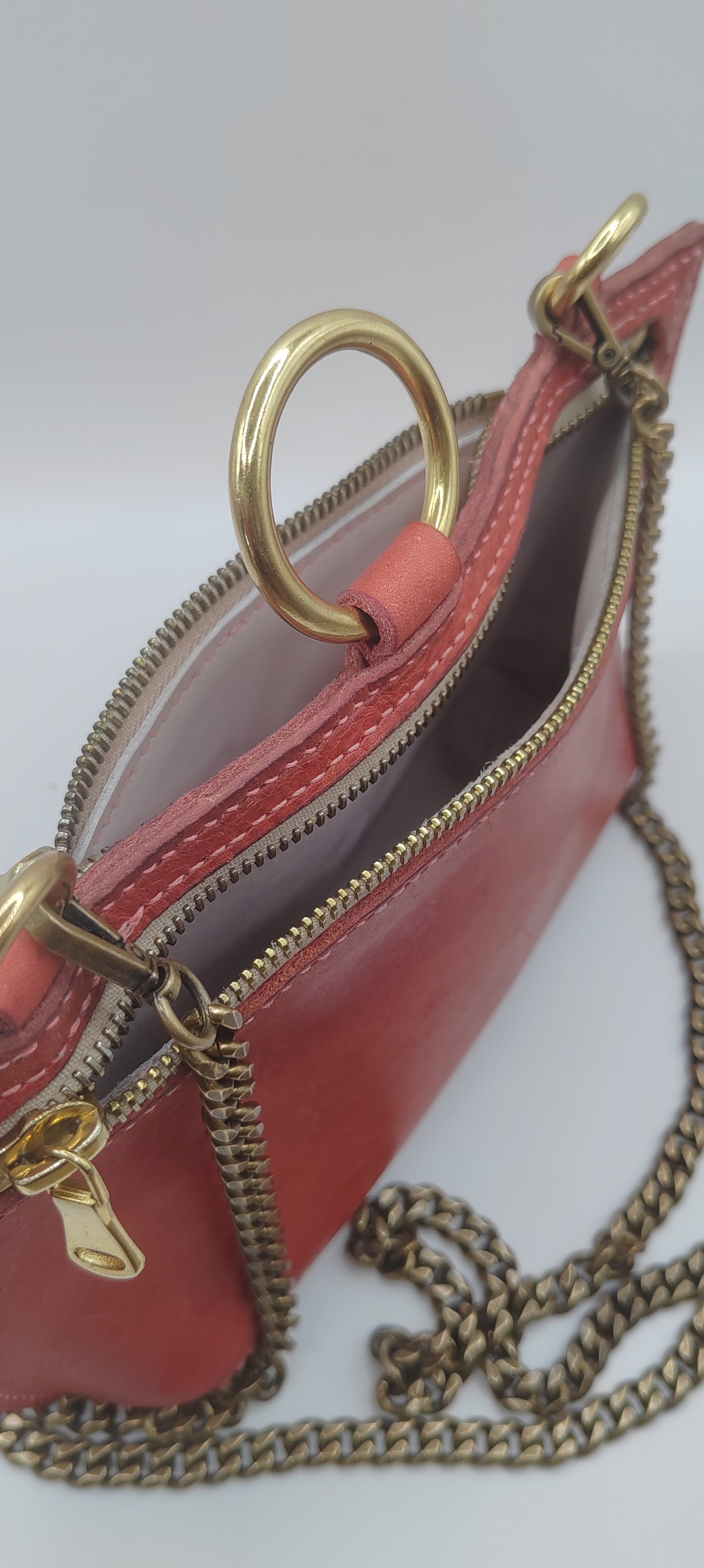 Le sac essentiel rose velours en cuir Badalassi