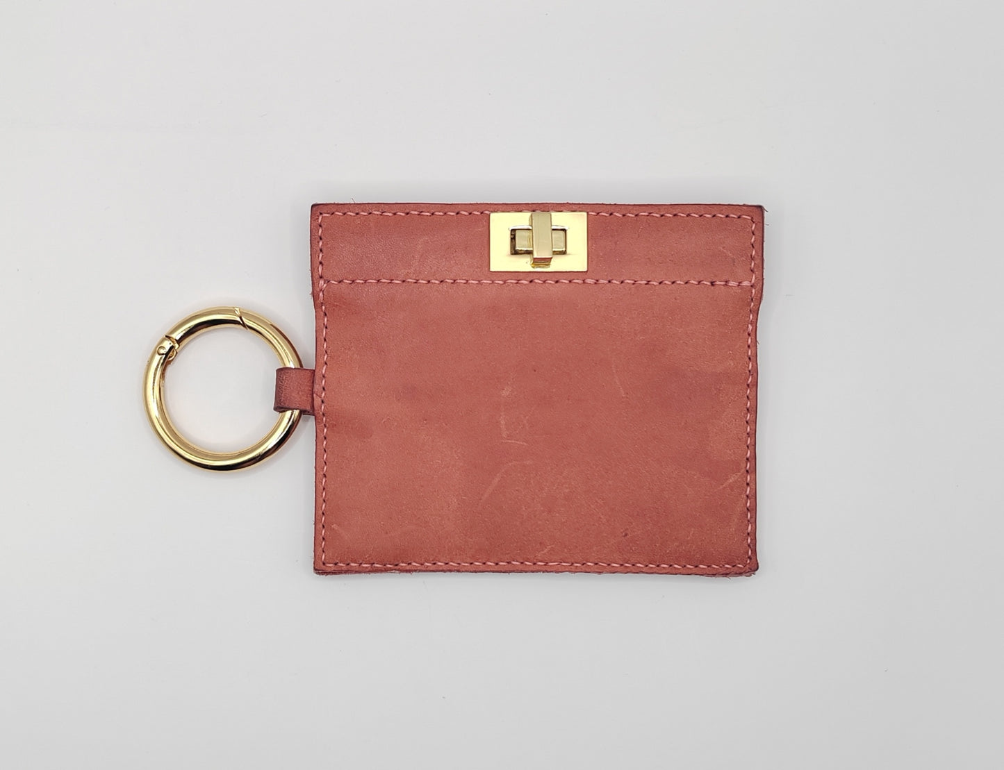 Porte cartes rose en cuir pour femme