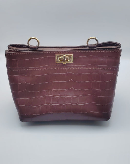 Le sac vintage en cuir imprimé crocodile