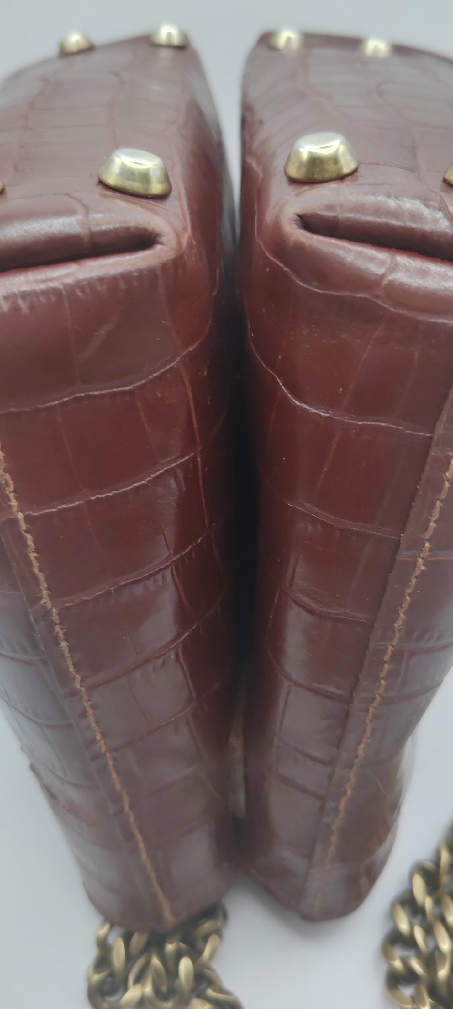 Le sac vintage en cuir imprimé crocodile