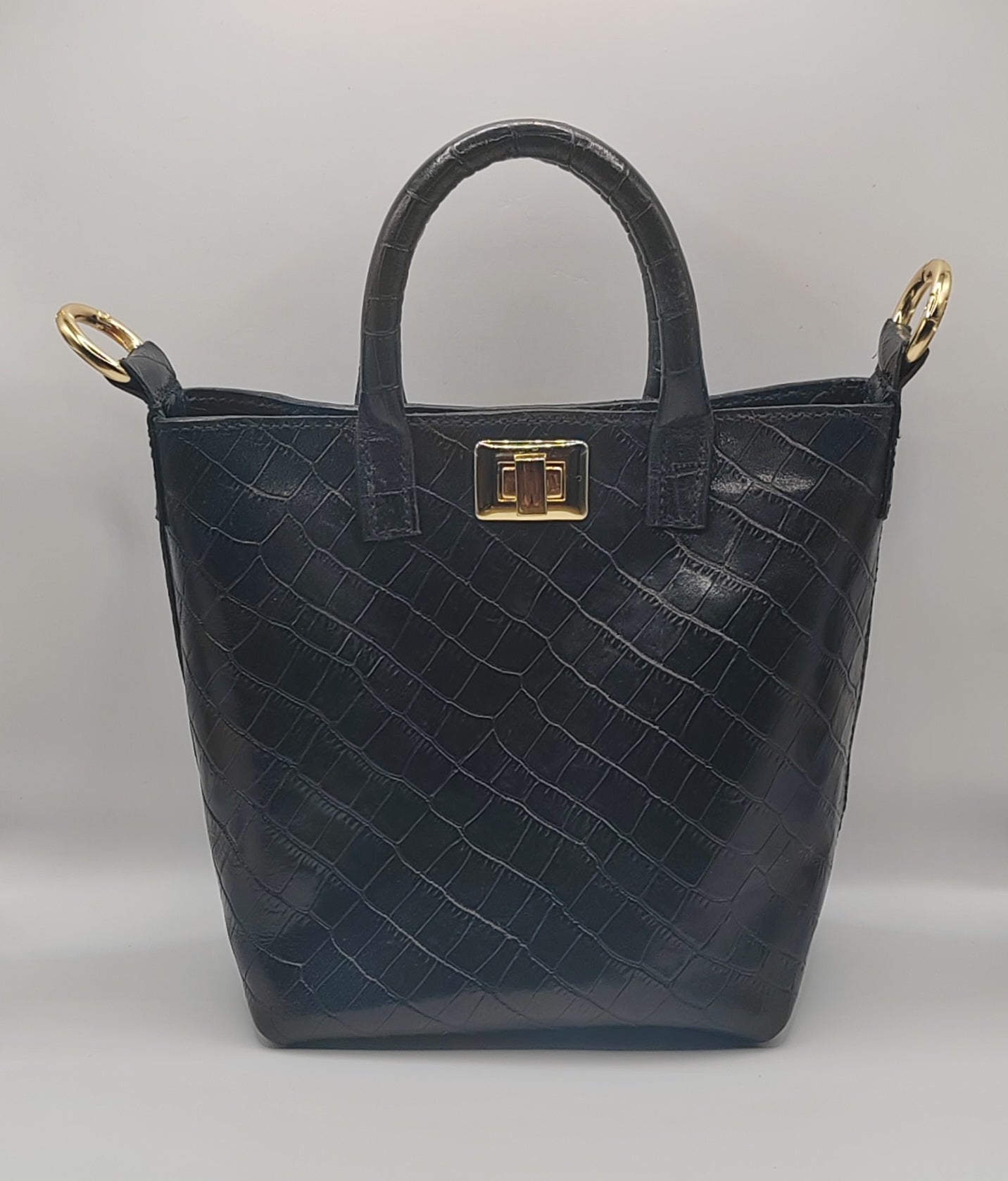 Sac seau noir en cuir pour femme