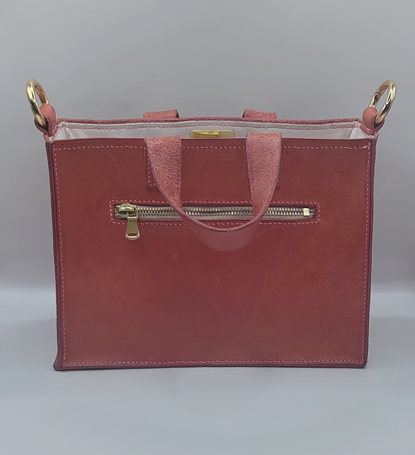 Le sac week-end rose velours en cuir Badalassi