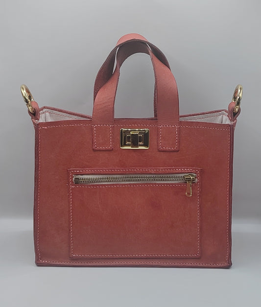 Le sac week-end rose velours en cuir Badalassi