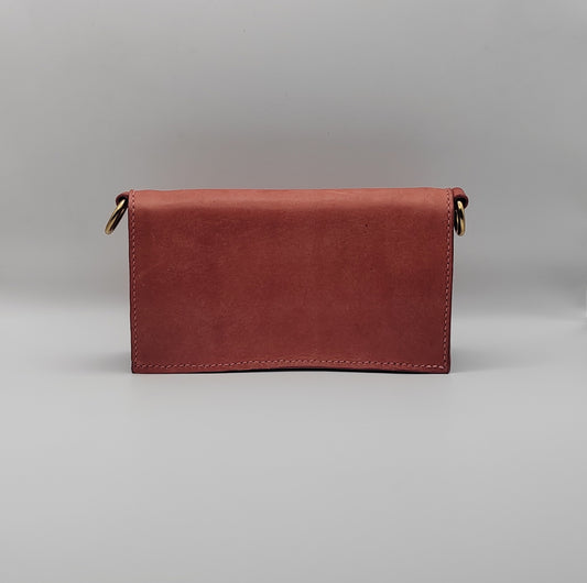 Portefeuille rose en cuir pour femme