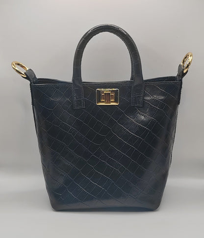 Sac seau noir en cuir pour femme