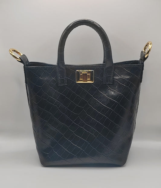 Sac seau noir en cuir pour femme