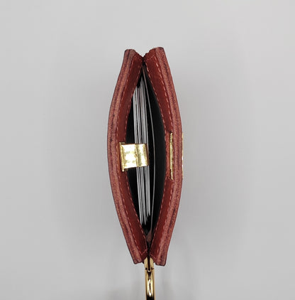 Le porte-cartes rose velours en cuir Badalassi