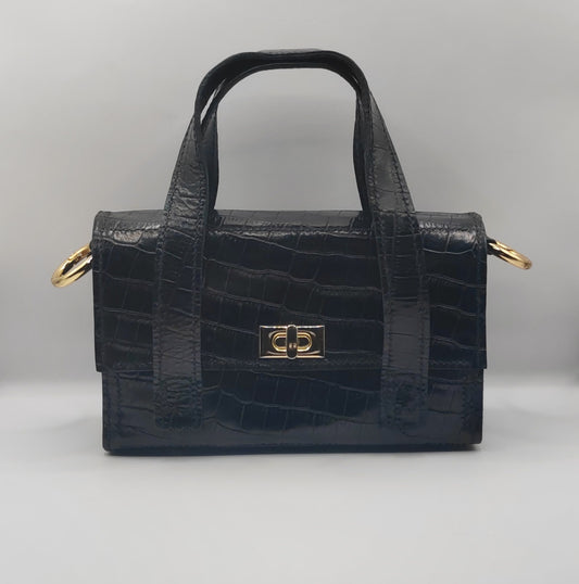 Sac à main noir en cuir pour femme